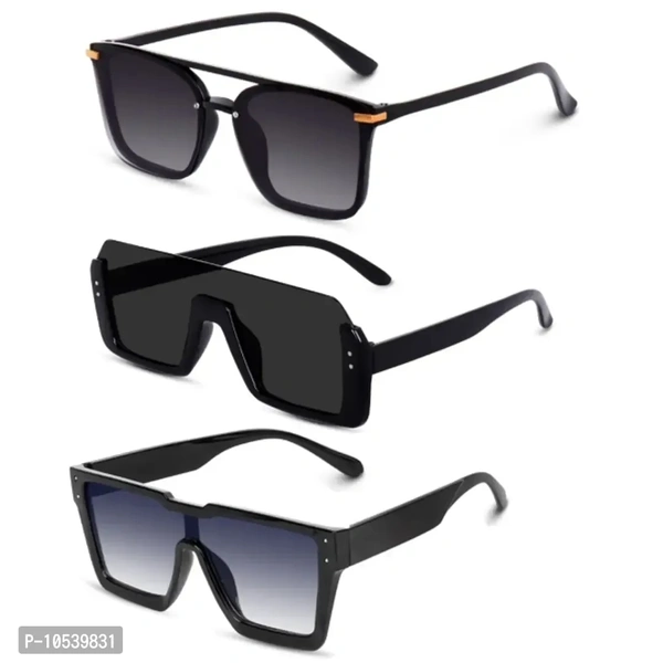 Fancy Plastic Unisex Sunglasses Pack Of 3