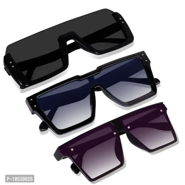 Fancy Plastic Unisex Sunglasses Pack Of 3