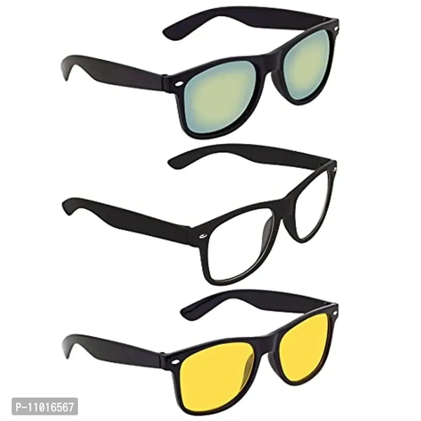 Abner Combo of 2 Medium Sunglasses And 1 Frame Combo-4343