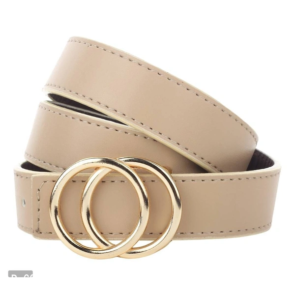 Stylish Casual and Formal Beige Artificial Leather Belts For Women's