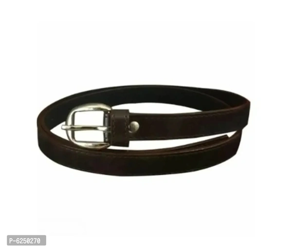 Alluring Brown Matte Leather Solid Belts For Women