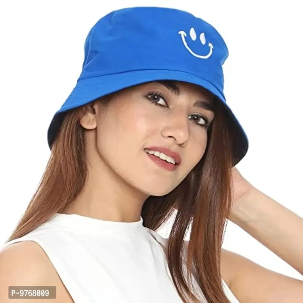 REFFER Unisex Cotton Hat (Pack of 1) (Smiley_Navy Blue And Black _Free Size)