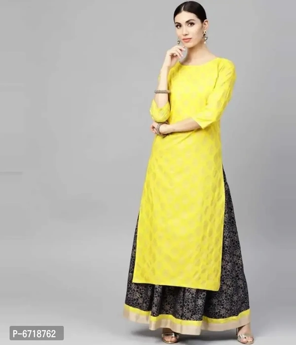 Elegant Rayon Printed Kurta And Skirt Set For Women