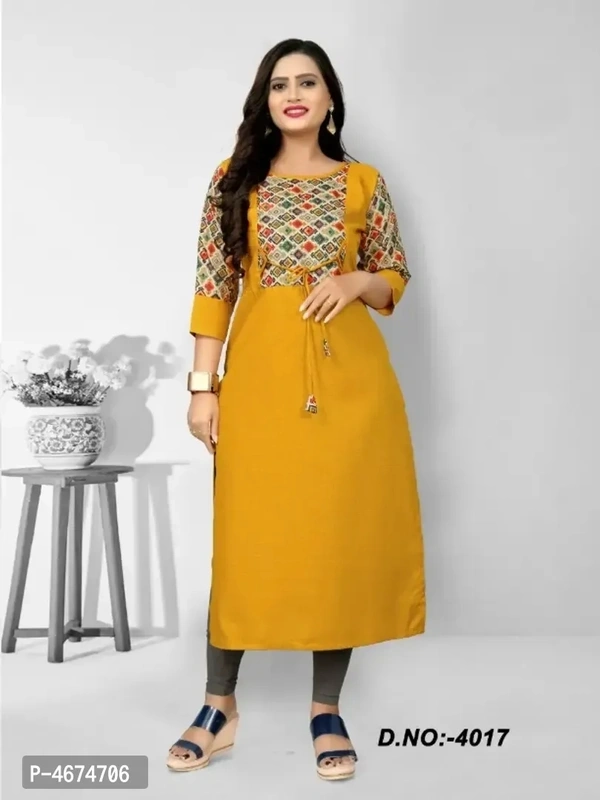 Women Cotton Printed Straight Kurta