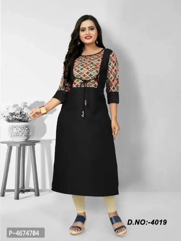 Women Cotton Printed Straight Kurta