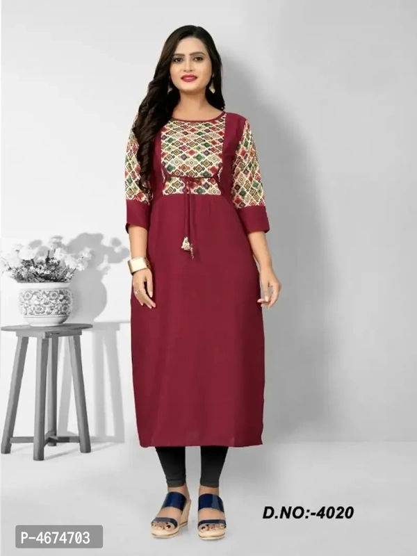 Women Cotton Printed Straight Kurta