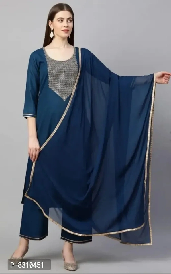 New Ethnic Kurta Set With Dupatta Set