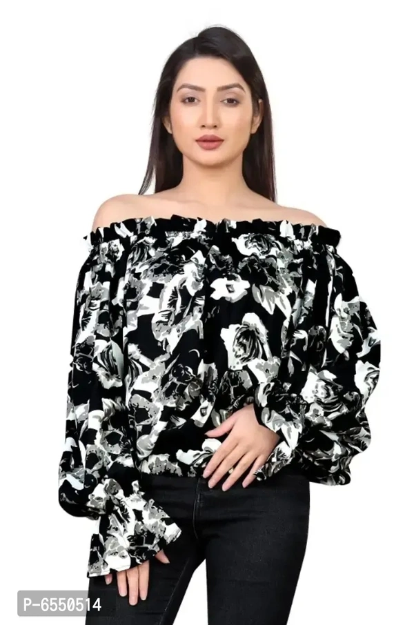 Latest Printed Black Top For Women