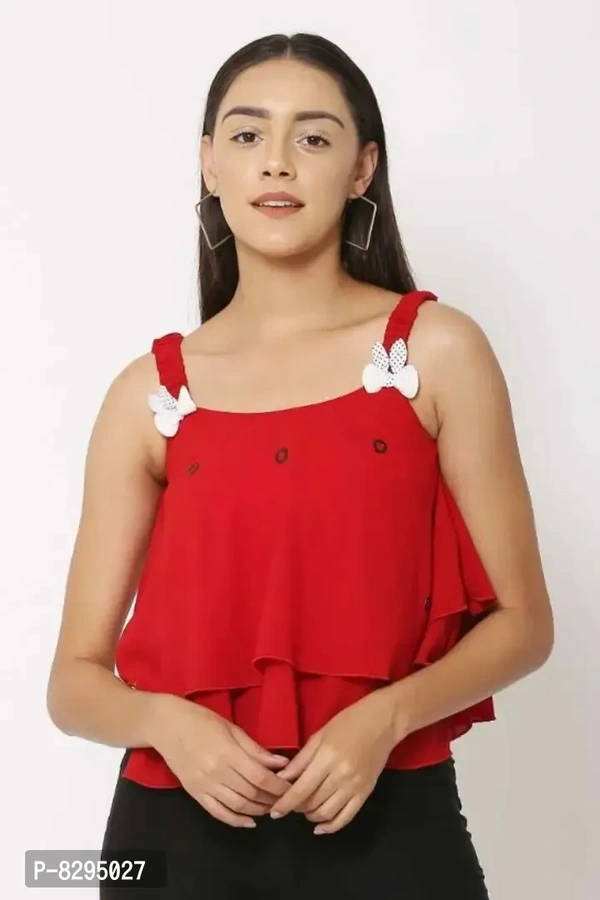 Classic Georgette Solid Tops for Womens