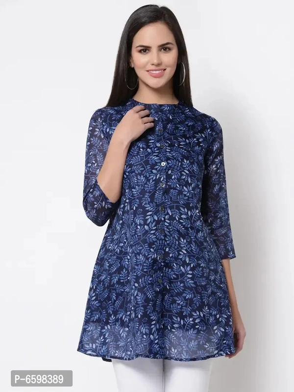 Stylish Organza Printed Tunic For Women And Girls