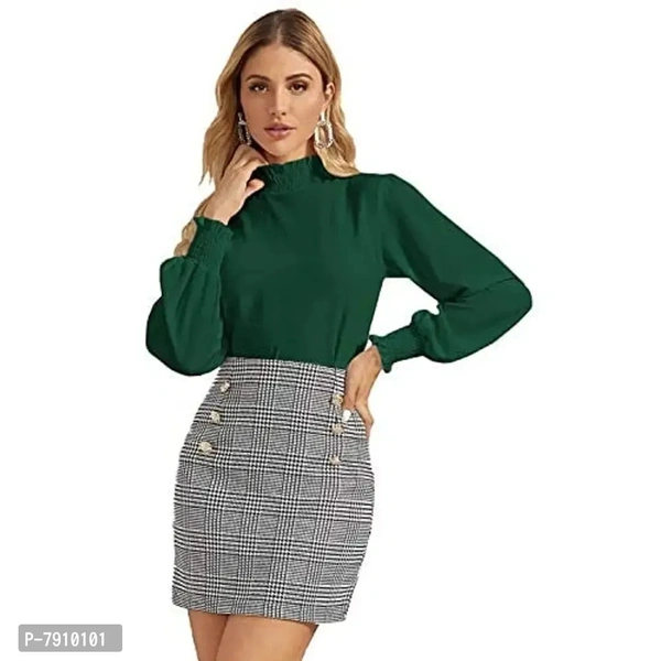 Womenster Women's Frill Trim Full Sleeve Regular Fit Top