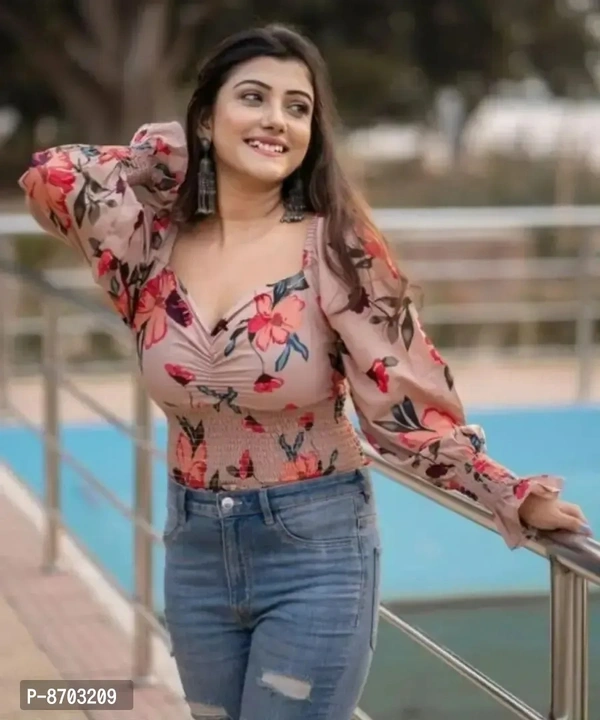 Beautiful Crepe Printed Top For Women