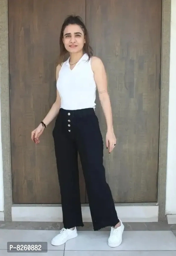 Classy Denim Solid Jeans for Womens