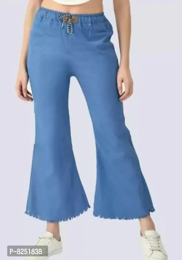 Women Denim Joggers Fit Women Bell Bottom Palazzo/Jeans For Girls