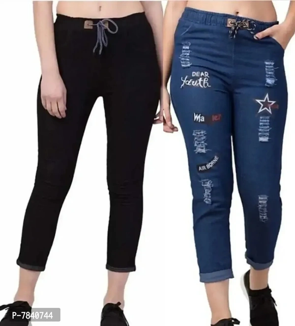 Trendy Denim Solid Womens Jeans Jeggings Combo