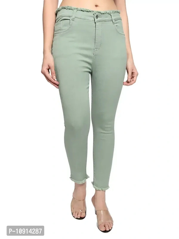 Stylish Olive Denim Jeans For Women