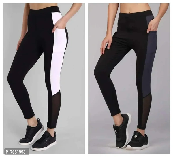 Alluring Lycra Foil Print Skinny Fit Jeggings For Women- Pack Of 2