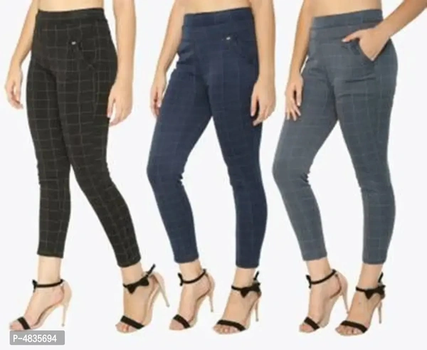 New Stylish Multicolor Jegging Checkered (Pack Of 
