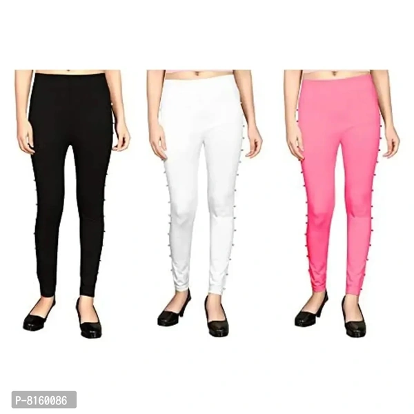 LX PRODUCTS Women's Regular Fit Cotton Jegging (REEB VALI LAGGISH_White, Black, Pink, Red_Free Size)