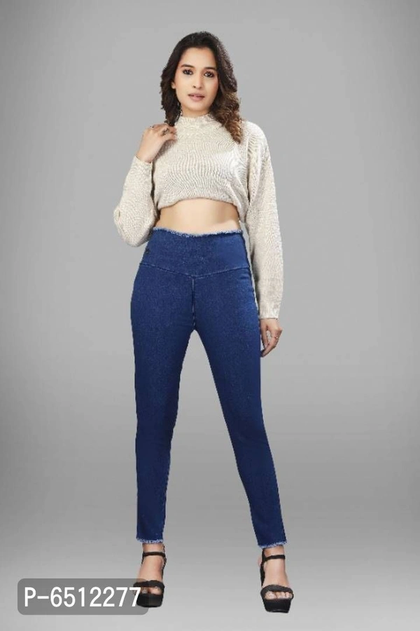 Fancy High West Denim Royal Blue Jegging For Woman