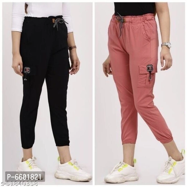 Trendy Latest Joggers Pants and Toko Stretchable Cargo Pants and Capri for Girls and women - Combo Pack of 2