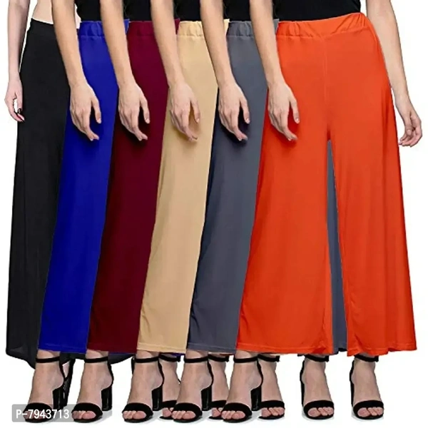 STYLE PITARA Women's Straight Fit Polyester Palazzo (SP_SYNPALAZZO_6_BBLMBEGREYO_Black, Blue, Maroon, Beige, Grey, Orange_Free Size)