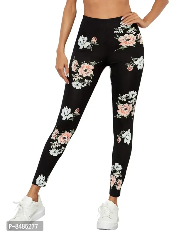 Trendy Lycra Blended Black Printed Gym Wear Active Wear Yoga Wear Jegging Tight For Women
