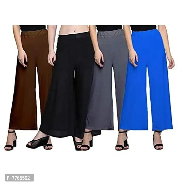 Aglobi Women's Loose Fit Cotton Palazzo (AGLOBIPPALA0004-0_Brown, Black, Grey, Sky Blue_Free Size)