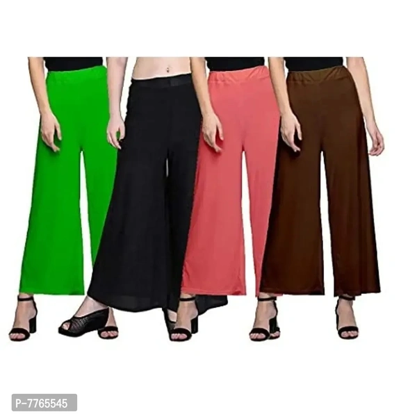 Aglobi Women's Loose Fit Cotton Palazzo (AGLOBIPPALA0004-0_Green, Black, Peach, Brown_Free Size)