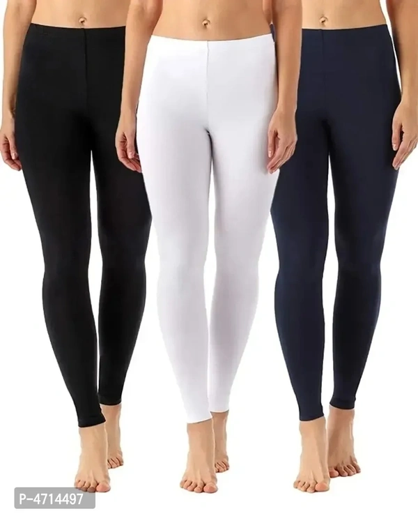 ASA Ankle Length Leggings for Womens/Girls/Ladies (Pack of 3) Sizes-Free Size