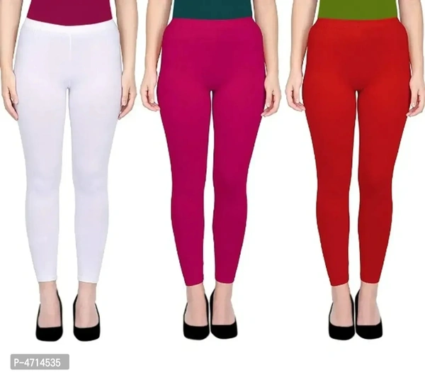 ASA Ankle Length Leggings for Womens/Girls/Ladies (Pack of 3) Sizes-Free Size
