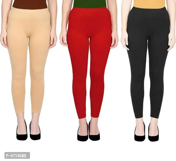 ASA Ankle Length Leggings for Womens/Girls/Ladies (Pack of 3) Sizes-Free Size