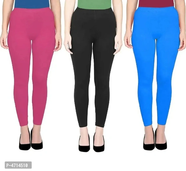 ASA Ankle Length Leggings for Womens/Girls/Ladies (Pack of 3) Sizes-Free Size