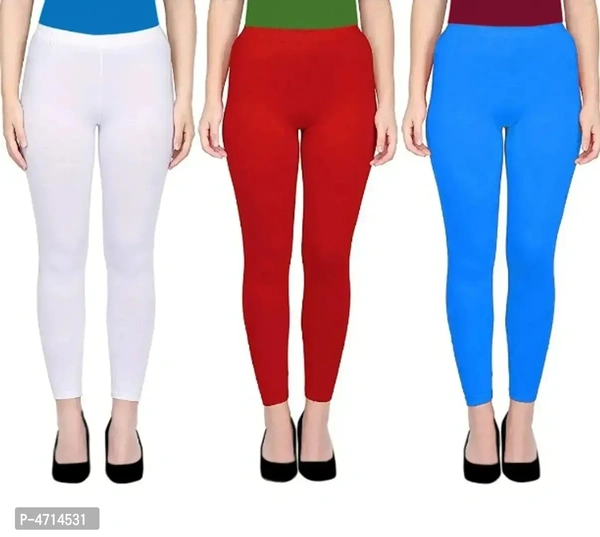 ASA Ankle Length Leggings for Womens/Girls/Ladies (Pack of 3) Sizes-Free Size