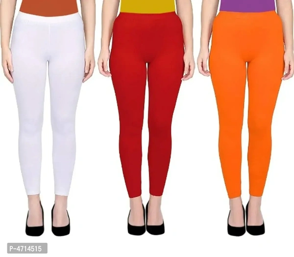 ASA Ankle Length Leggings for Womens/Girls/Ladies (Pack of 3) Sizes-Free Size
