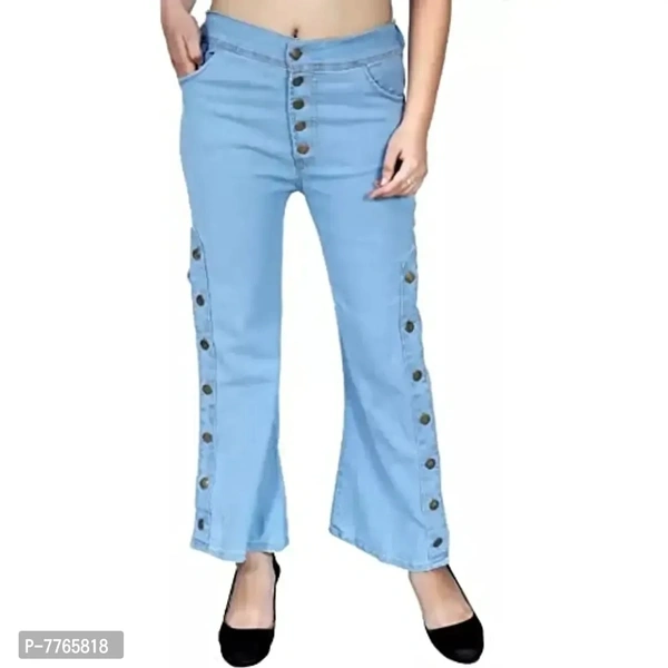 Aglobi Womens/Girls Fancy Elegant Trendy Glamorous Denim Palazzo