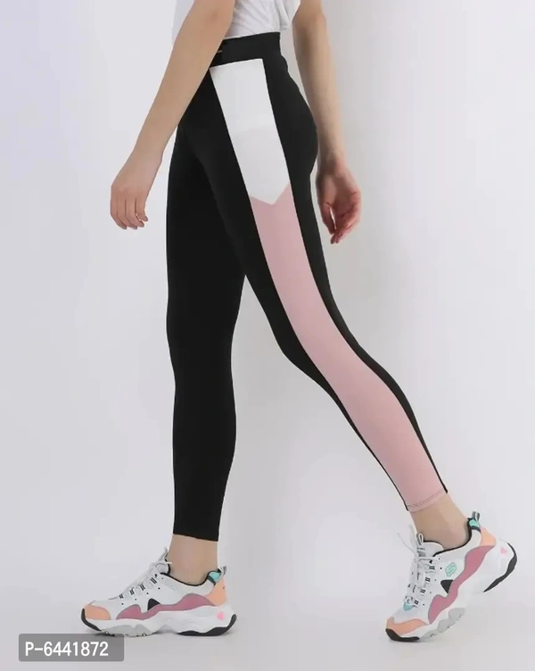 Side White Pink Block Panel Legging