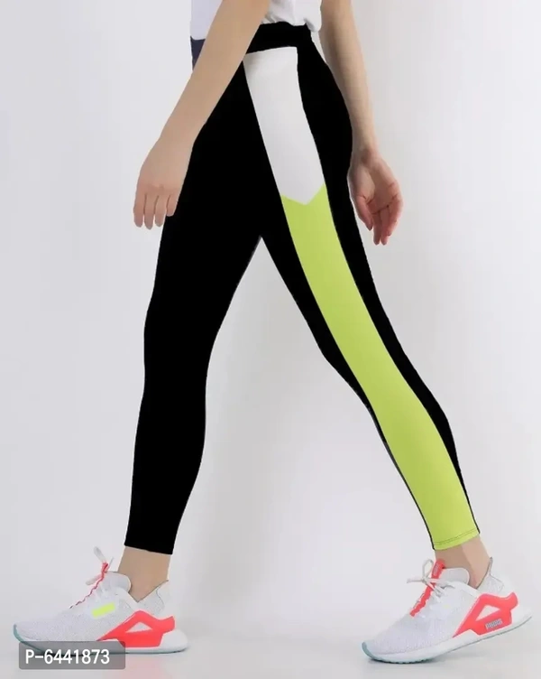Side White Green Block Panel Legging