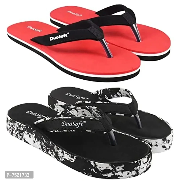 Duosoft Super Soft EVA Flip Flop Slippers for Women & Girls – Pack of 2
