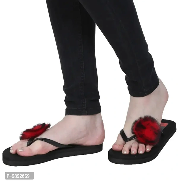Elegant Red Synthetic Solid Flip Flops For Women