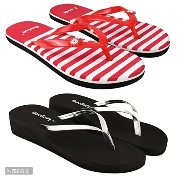 Duosoft Super Soft EVA Padded Flip Flop Slippers for Women & Girls – Pack of 2