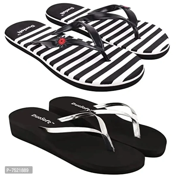 Duosoft Super Soft EVA Padded Flip Flop Slippers for Women & Girls – Pack of 2