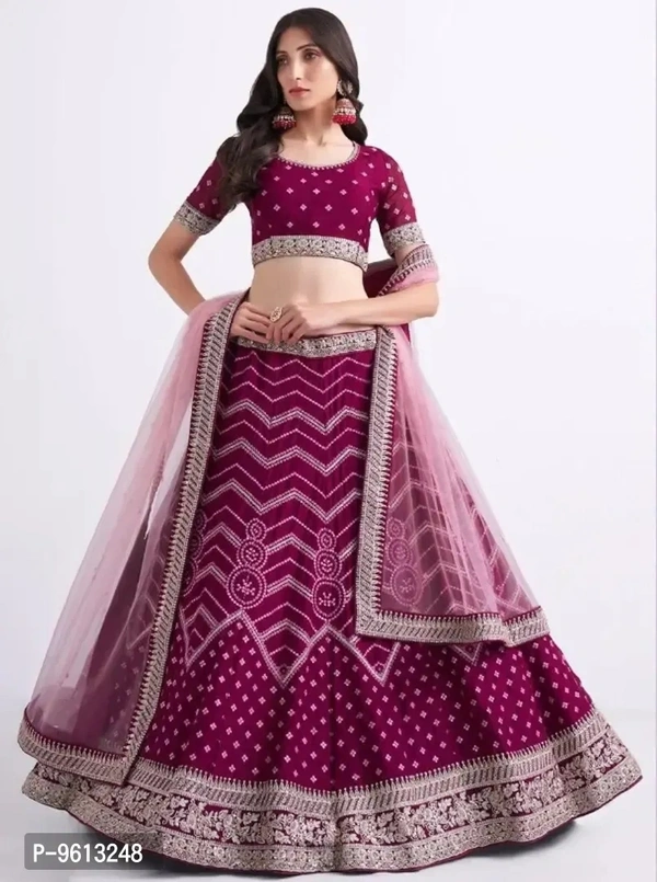 Fancy Satin Embroidered Lehenga Cholis For Women