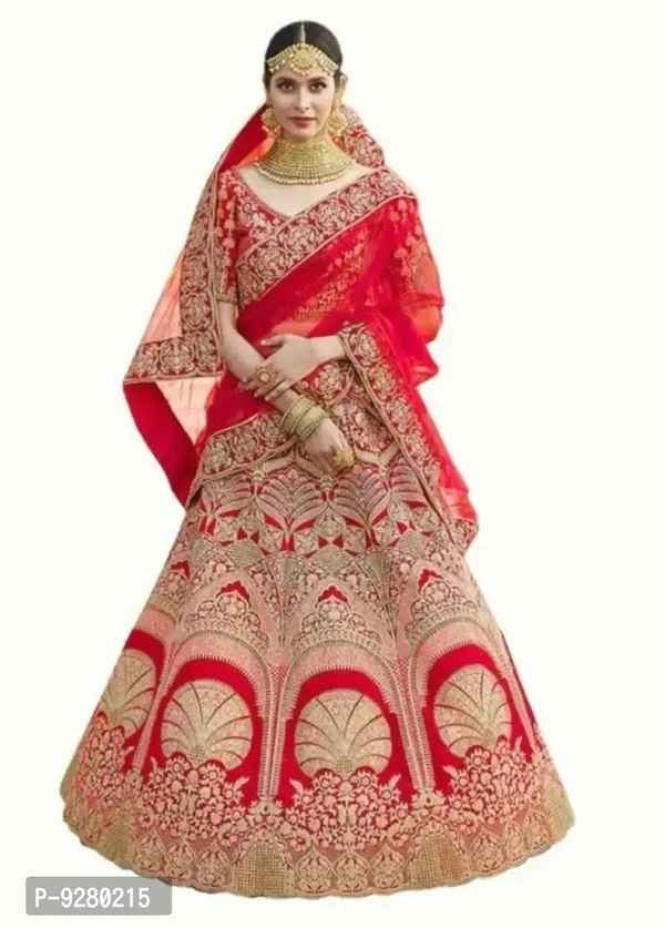 Trendy Women Embroidered Semi Stitched Satin Lehenga Choli
