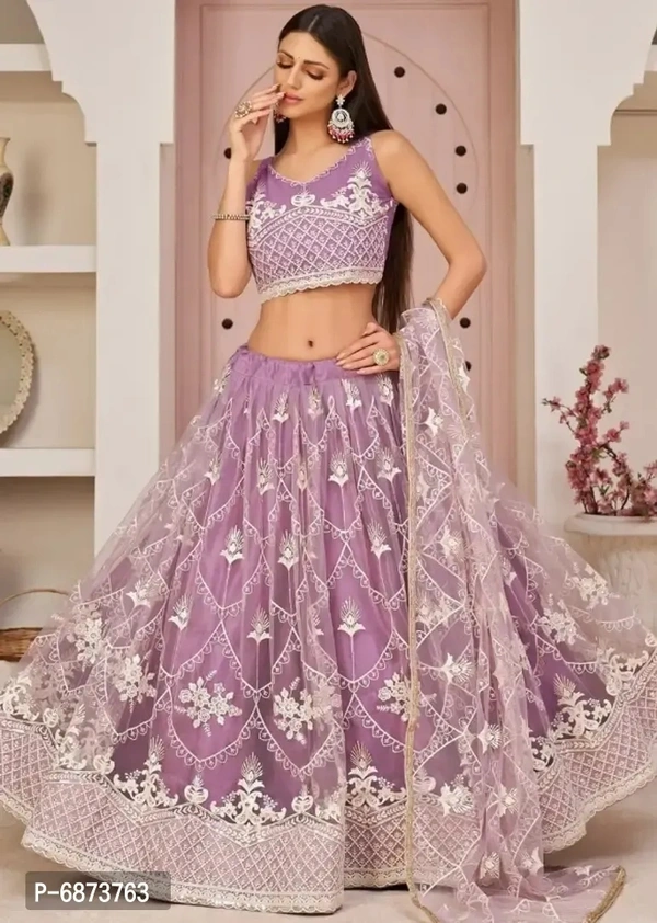 Women Latest Designer Organza Embroidery Work Lehenga Choli
