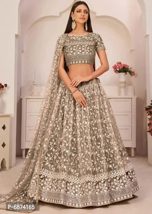 Stylish Fancy Organza Net Designer Velvet Embroidery Work Lehenga Choli For Women