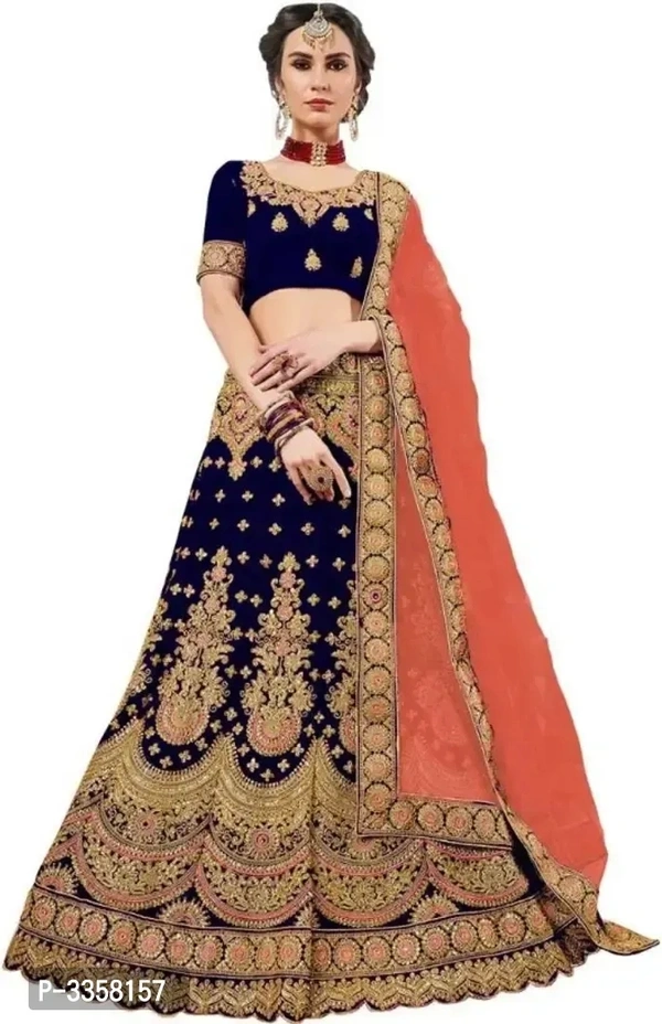 Women's Beautiful Taffeta Satin with Embroidery Work Lehenga Choli