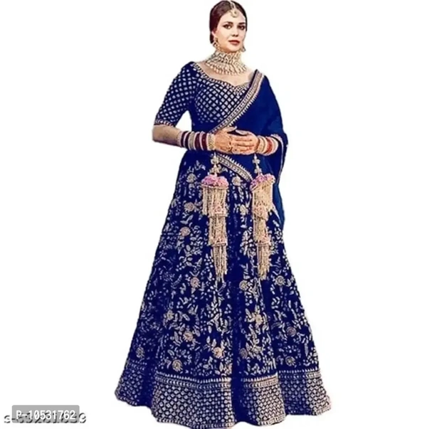 Embroidered Semi-Stitched Lehenga Choli For Women