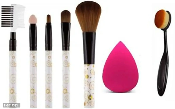 Make up brush (5pic brush +oval brush +puff1) pack of 3