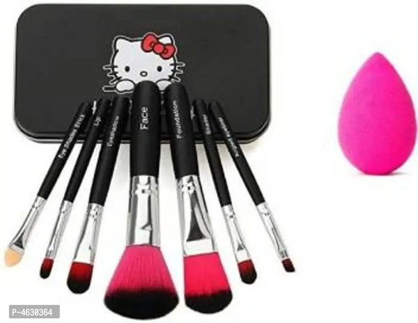 hello kitty makup brushes with puf